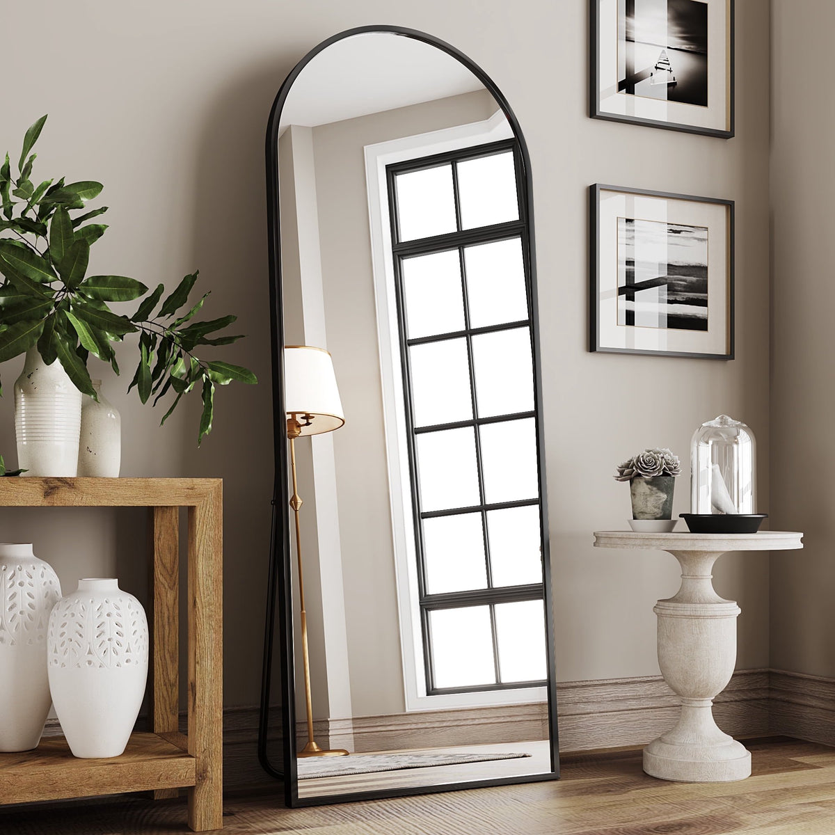 Antok Arched Full Length Mirror Standing Floor Mirror Stand Up Mirror