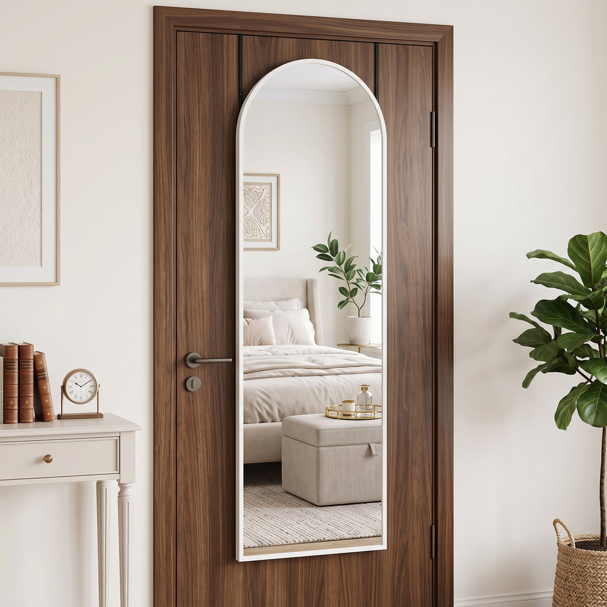 Antok Full Length Mirror, 3-in-1 Over The Door Mirror, Freestanding, Leaning & Wall Mount Full Body Mirror