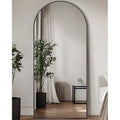Antok 68"x26" Arched Full Length Mirror with Stand - Black Frame Standing Floor Mirror, Full Body Mirror, Shatterproof, Freestanding/Wall Mount, for Bedroom, Dressing Room