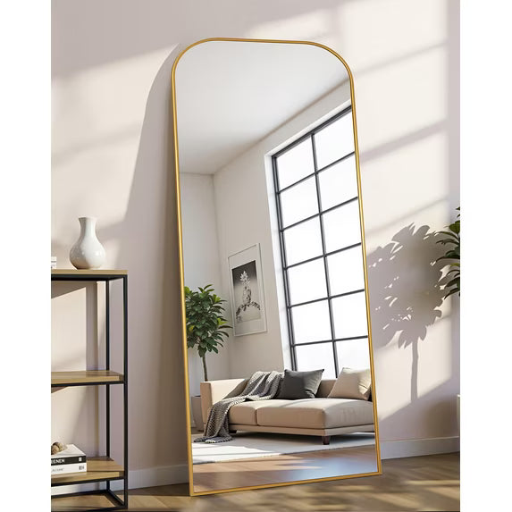 Antok Floor Mirror, Arched Full Body Standing Mirror for Bedroom & Living Room