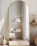 Antok 68"x 26.2" Arched Full Length Mirror Standing Floor Mirror Stand Up Mirror, Gold Frame