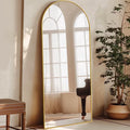 Antok 58"x 20" Arched Full Length Mirror Standing Floor Mirror Stand Up Mirror, Gold Frame