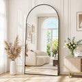 Antok Arched Full Length Mirror 78"x38", Standing Floor Mirror with Black Frame, Durable Anti-Shatter Glass, Freestanding/Wall Mountable for Bedroom, Living Room, Dressing Room