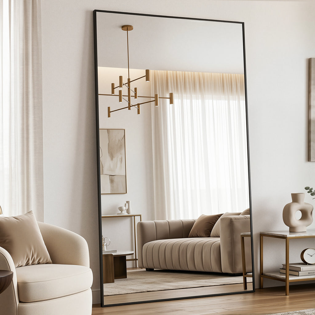 Antok Full Length Mirror, Wall Mounted Hanging Mirror with Aluminum Alloy Frame