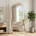 Antok Arched Full Length Mirror 68"x26", Standing Floor Mirror with Gold Frame, Durable Anti-Shatter Glass, Freestanding/Wall Mountable for Bedroom, Living Room, Dressing Room