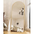Antok Arched Full Length Mirror 71"x32", Standing Floor Mirror with Gold Frame, Durable Anti-Shatter Glass, Freestanding/Wall Mountable for Bedroom, Living Room, Dressing Room