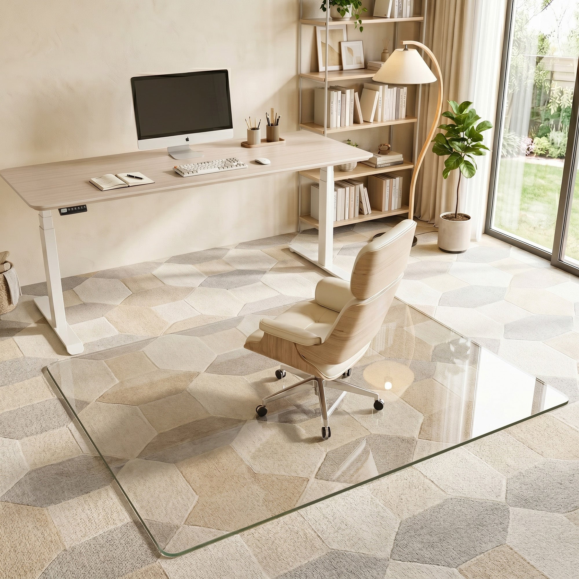 Antok Tempered Glass Chair Mat, Heavy Duty 0.2" Desk Chair Mat for Smooth Rolling at Home or Office