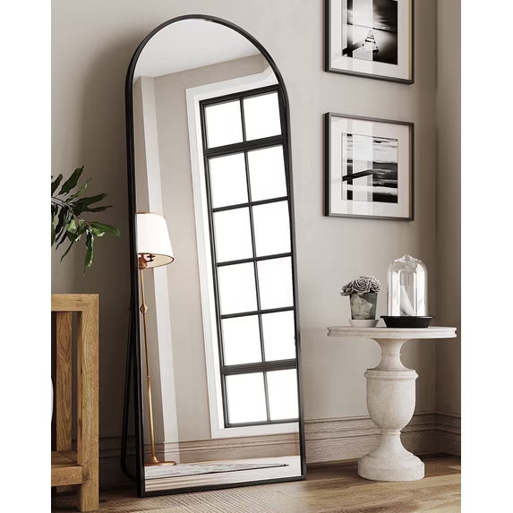 Antok Arched Full Length Floor Mirror Full Body Mirror with Stand, for Bedroom, Living Room, Cloakroom