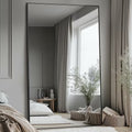 Antok 72"x 44" Rectangle Full Length Mirror Standing Floor Mirror Stand Up Mirror, Black Frame