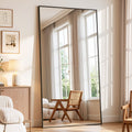Antok 81"x 41" Rectangle Full Length Mirror Standing Floor Mirror Stand Up Mirror, Black Frame