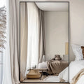 Antok Full Length Floor Mirror 72"x44" Rectangle Floor Standing Tall Mirror with Aluminum Frame, Leaning, Wall Mounted or Freestanding, Black