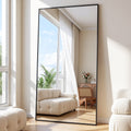 Antok 78"x 38" Rectangle Full Length Mirror Standing Floor Mirror Stand Up Mirror, Black Frame