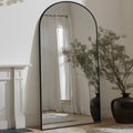 Antok Arched Full Length Floor Mirror 76"x34.1" Full Body Mirror with Stand, for Bedroom, Living Room, Cloakroom, Black