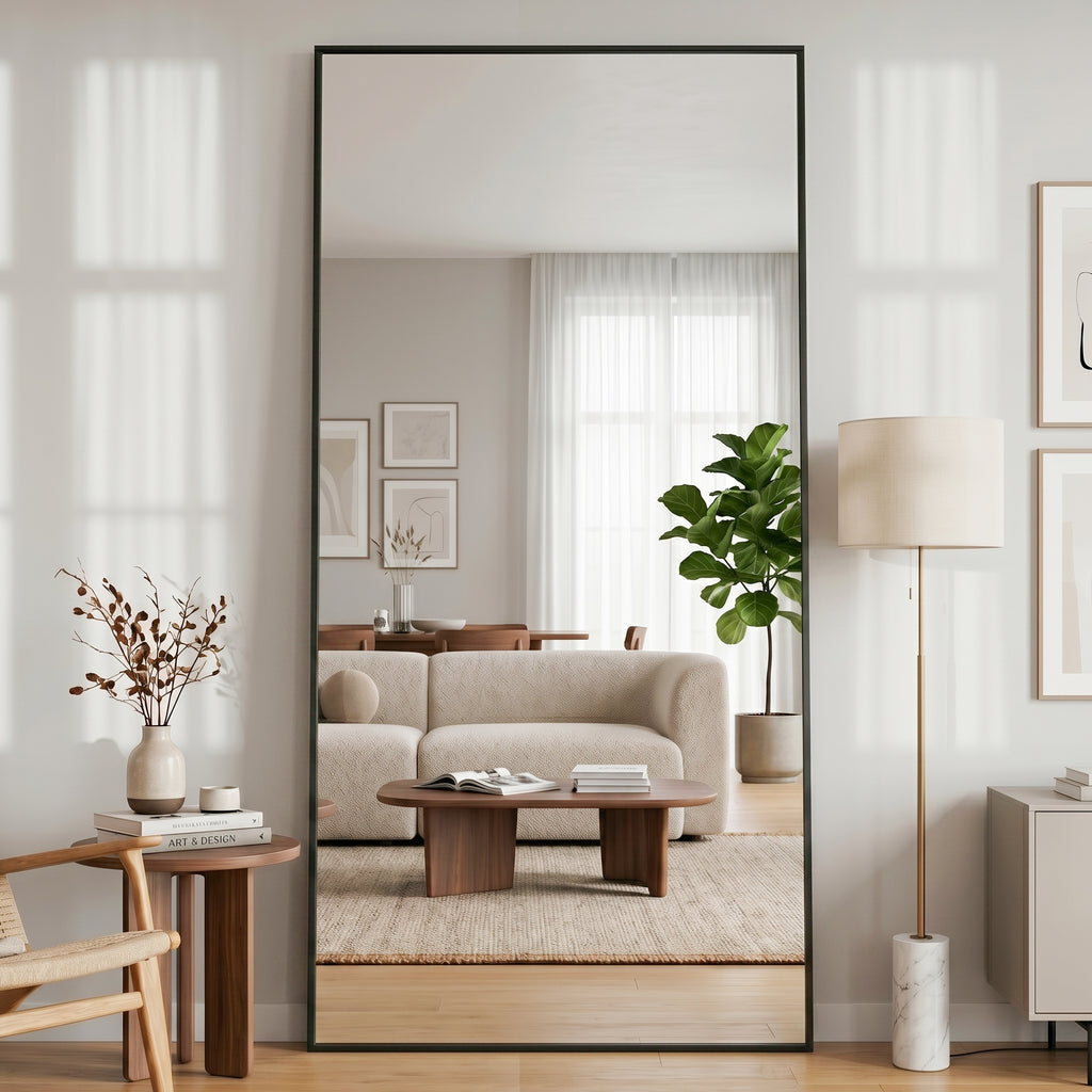 Antok Full Length Mirror, Wall Mounted Hanging Mirror with Aluminum Alloy Frame