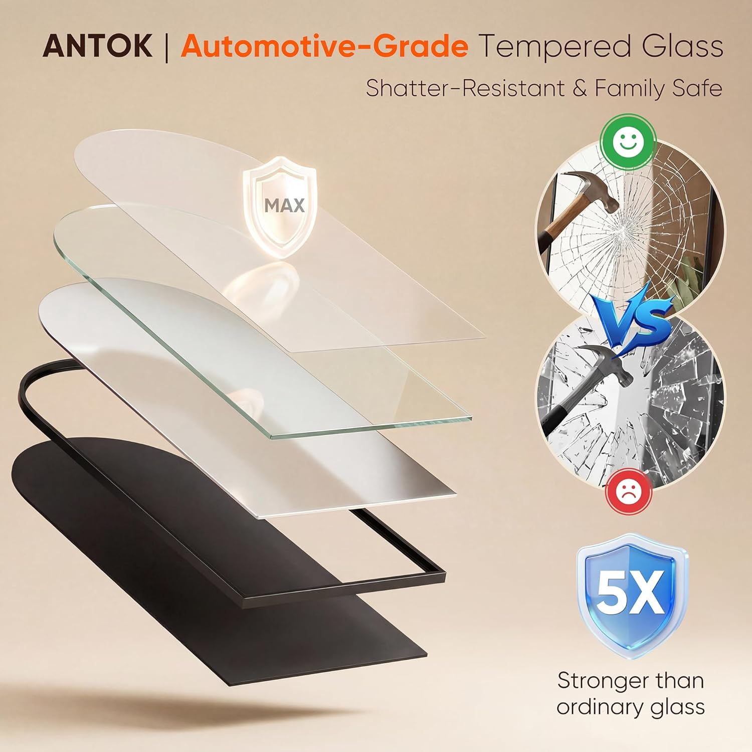 Antok Full Length Floor Mirror, Aluminum Frame, Free Standing/Wall Mount/Leaning for Bedroom, Living Room, Dressing Room