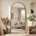 Antok Arched Full Length Mirror 76"x34", Standing Floor Mirror with Black Frame, Durable Anti-Shatter Glass, Freestanding/Wall Mountable for Bedroom, Living Room, Dressing Room